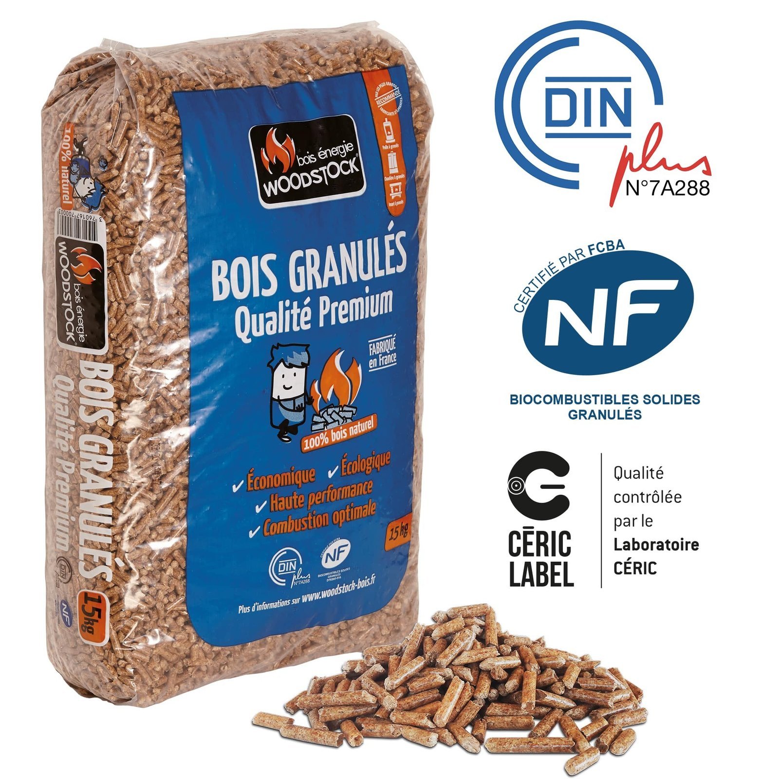 Palette di Pellet WOODSTOCK – Qualità Premium – 66 Sacchi da 15 kg - immagine 2